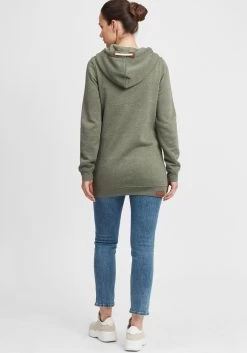 OXMO Sweatvesten Sweatvest Vicky Zip Hood Long Dames Groen -Oxmo Winkel 02ca76f8ee50702405997421a33ef84f