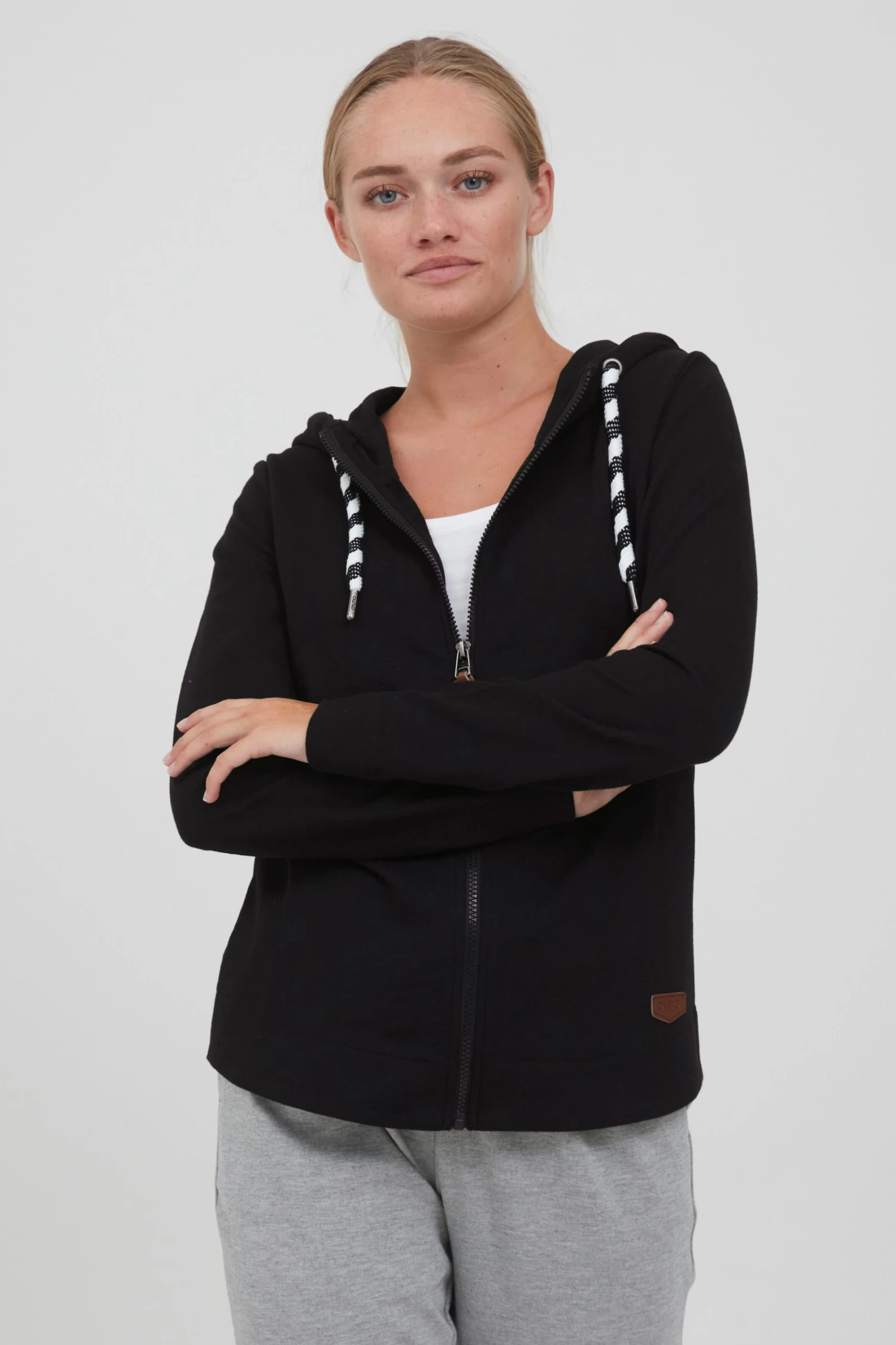 OXMO Sweatvesten Sweatvest Wanda Dames Zwart 4 OXMO Sweatvesten Sweatvest Wanda Dames Zwart - Afbeelding 2