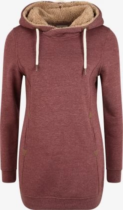 OXMO Hoodies Sweatshirt Vicky Pile Hood Long Dames Rood / Wijnrood