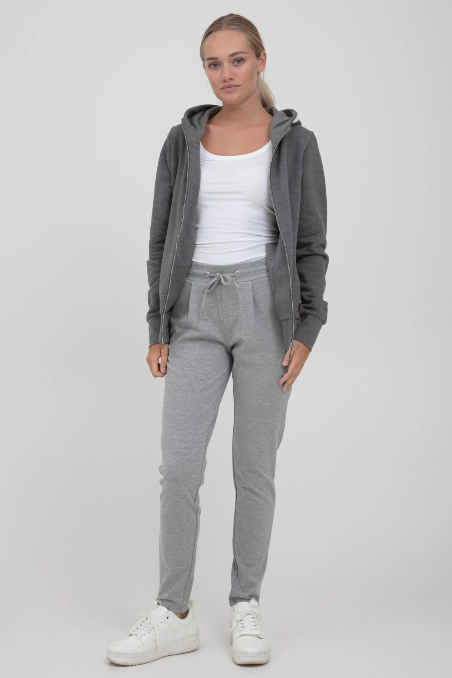 OXMO Sweatvesten Sweatvest VENDELA Dames Grijs / Grijs Gemêleerd 5 OXMO Sweatvesten Sweatvest VENDELA Dames Grijs / Grijs Gemêleerd - Afbeelding 3