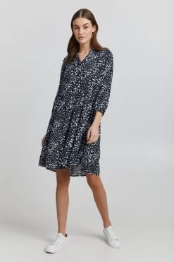 OXMO Blousejurken Blousejurk ELVA Dames Donkerblauw -Oxmo Winkel 0f690c0cc63988324eeb24b604cefcc8