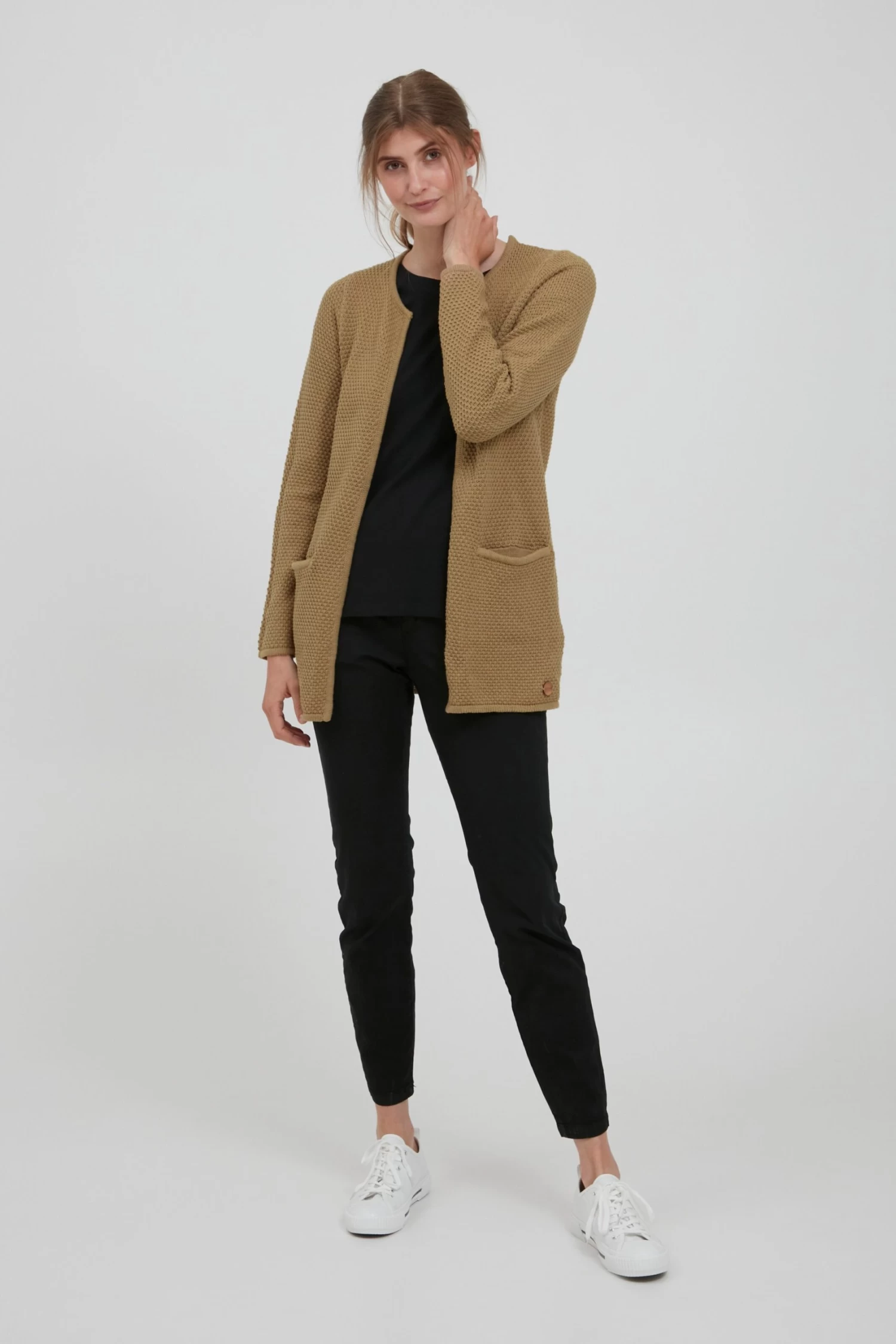 OXMO Vesten Gebreid Vest Hilda Dames Bruin 5 OXMO Vesten Gebreid Vest Hilda Dames Bruin - Afbeelding 3