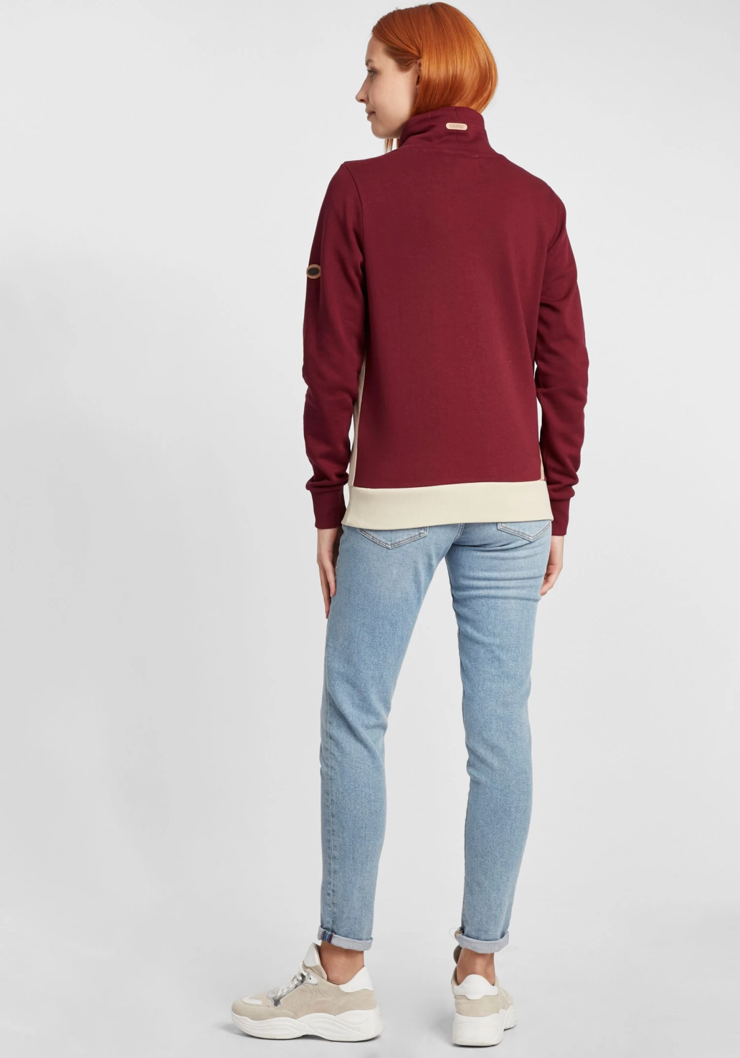 OXMO Truien Trui Agda Dames Beige / Rood 6 OXMO Truien Trui Agda Dames Beige / Rood - Afbeelding 4