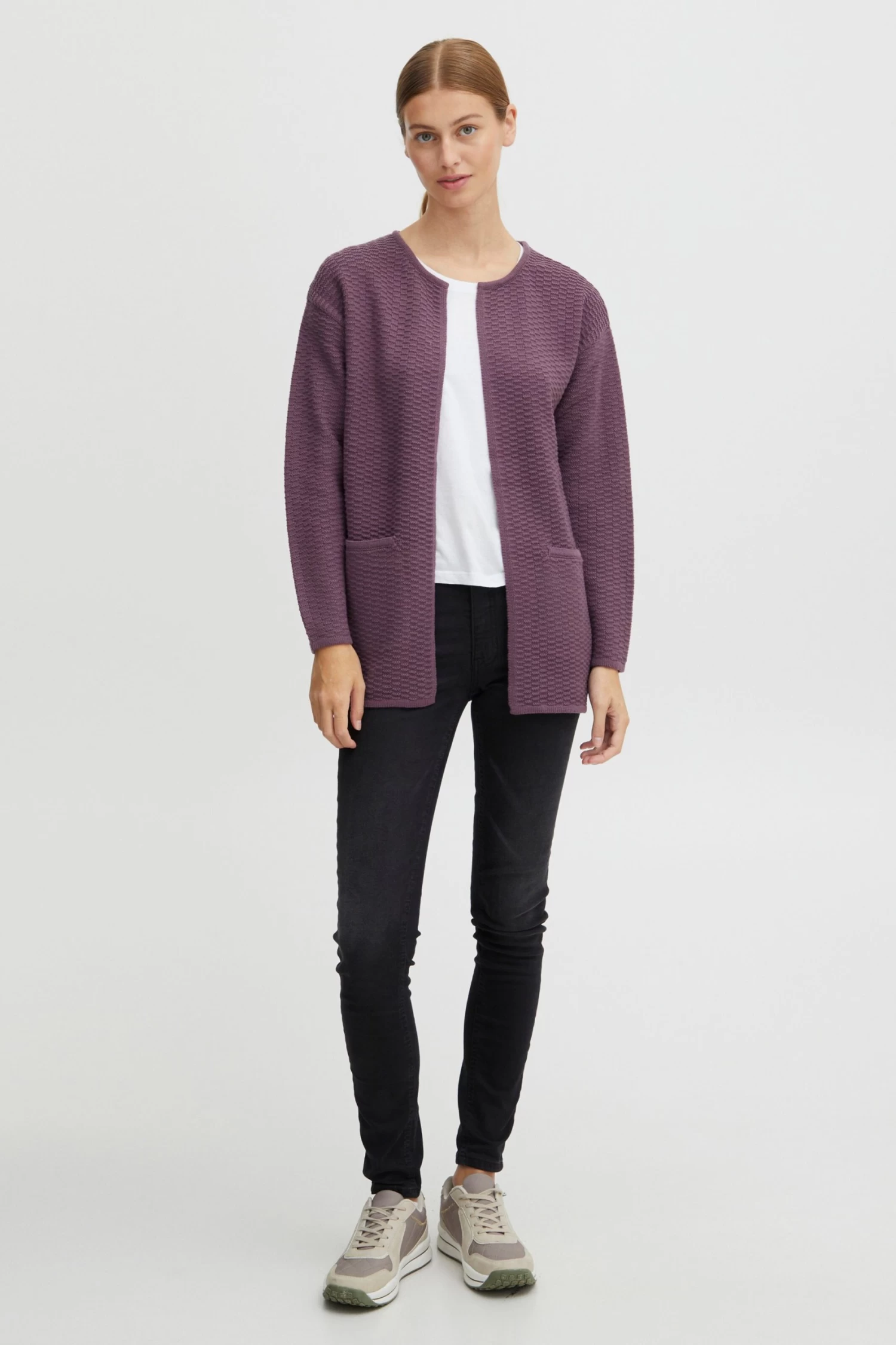 OXMO Vesten Gebreid Vest Dames Lila 5 OXMO Vesten Gebreid Vest Dames Lila - Afbeelding 3