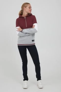 OXMO Hoodies Sweatshirt Omara Dames Grijs Gemêleerd / Wijnrood 10 OXMO Hoodies Sweatshirt Omara Dames Grijs Gemêleerd / Wijnrood -Oxmo Winkel 12a48182c95f3fc0cc23bd96bb0a1c9f