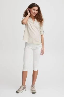 OXMO Driekwart Broeken Skinny Broek Keana Dames Wit -Oxmo Winkel 1369b3526d426a1018e492c530ae2ca4