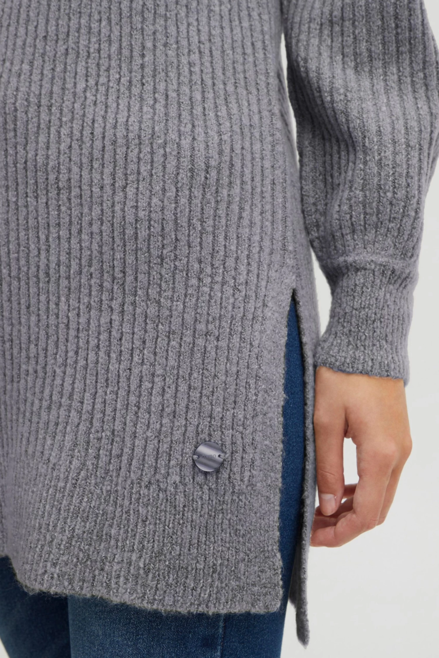 OXMO Hoodies Trui Norma Dames Grijs Gemêleerd 7 OXMO Hoodies Trui Norma Dames Grijs Gemêleerd - Afbeelding 5