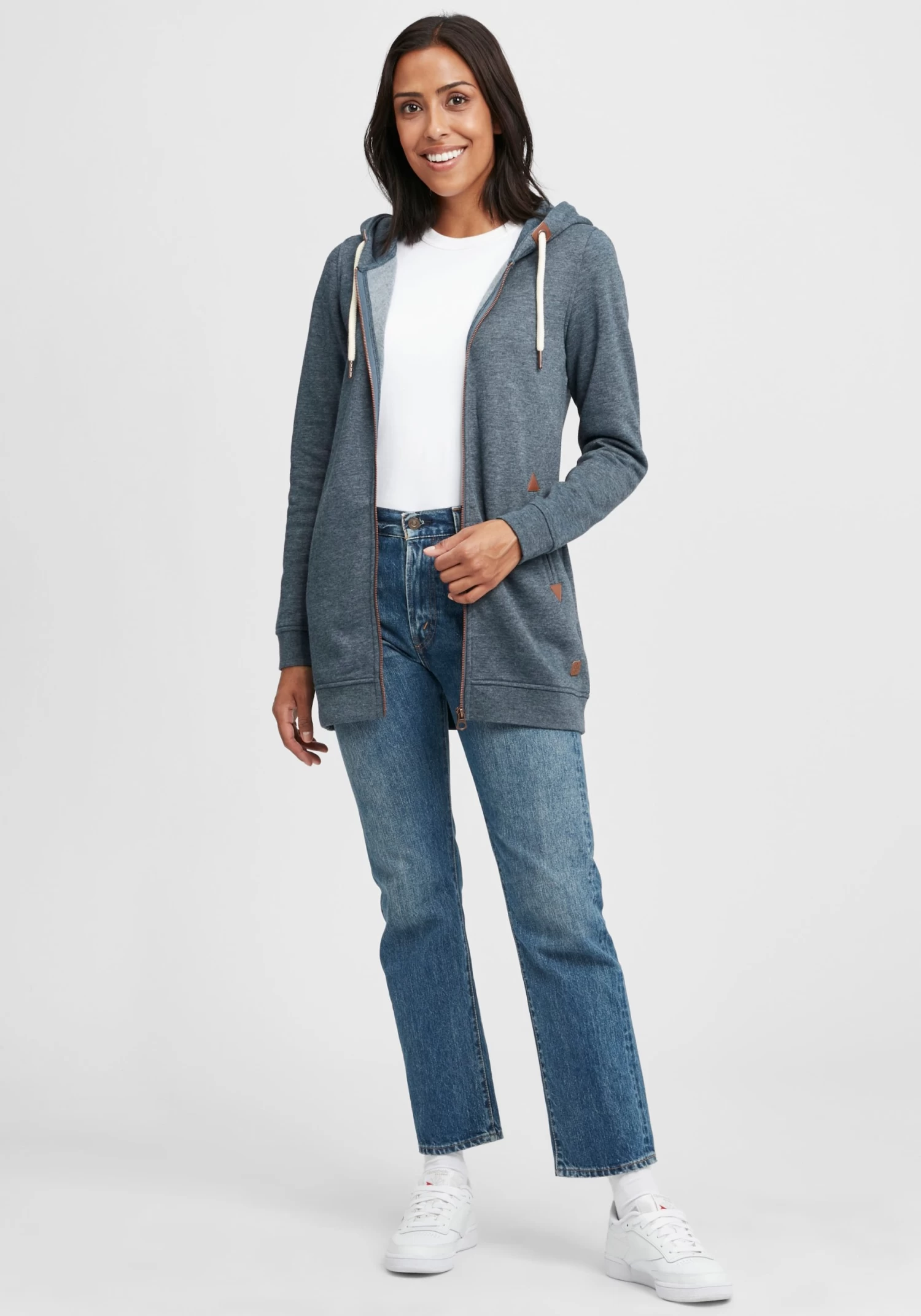 OXMO Sweatvesten Sweatvest Vicky Straight-Zip Dames Blauw 5 OXMO Sweatvesten Sweatvest Vicky Straight-Zip Dames Blauw - Afbeelding 3