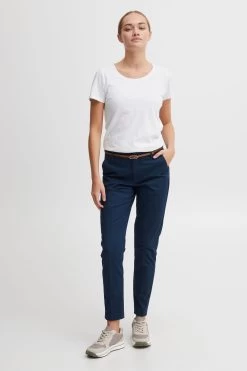 OXMO Pantalons Tapered Broek Dames Blauw -Oxmo Winkel 1c1c0930dda01d665bd57edea77fb37c
