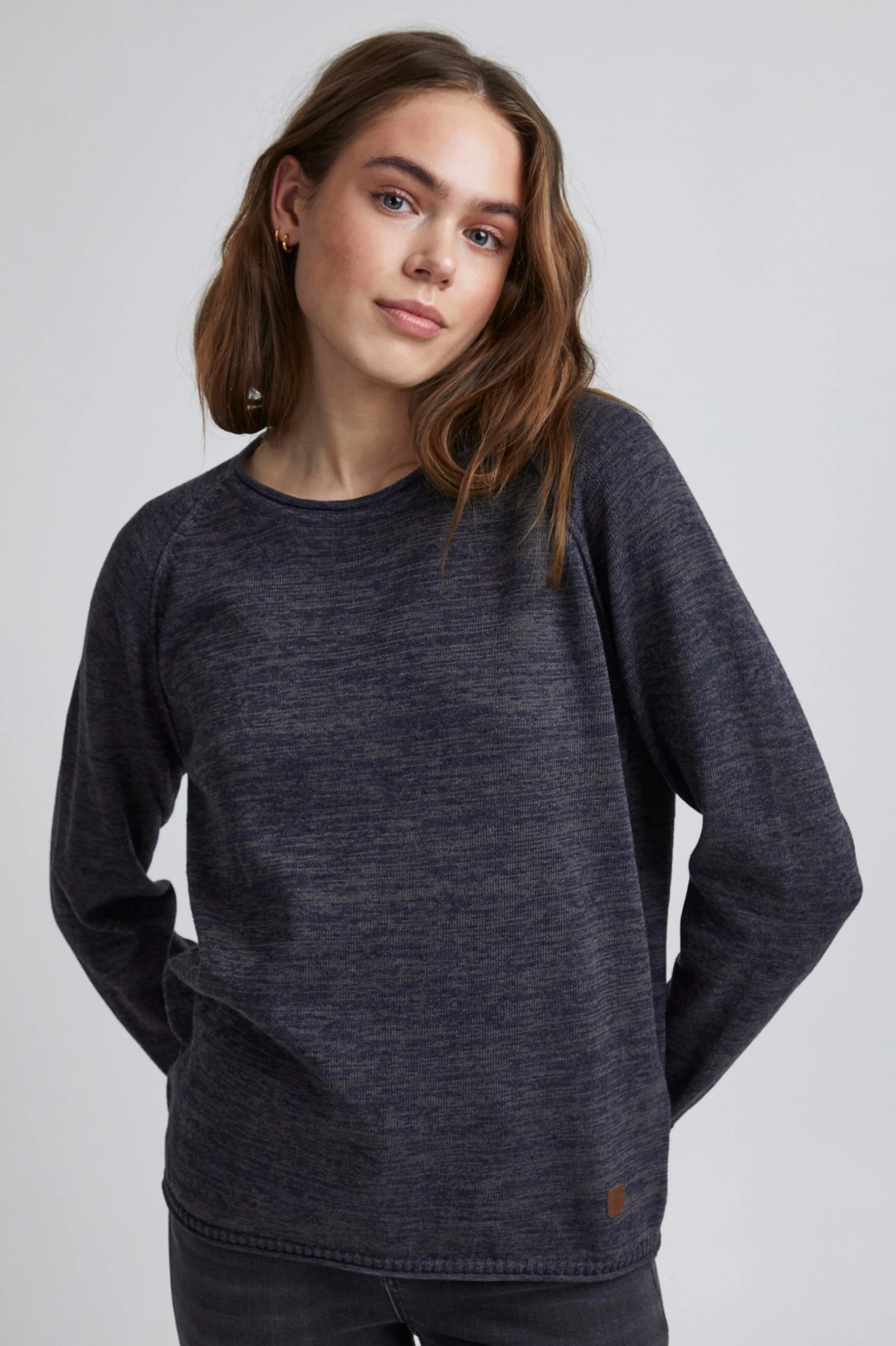 OXMO Fijngebreide Truien Trui Daniela Dames Blauw 4 OXMO Fijngebreide Truien Trui Daniela Dames Blauw - Afbeelding 2