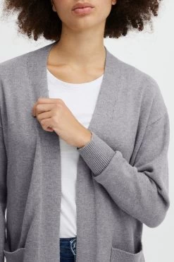 OXMO Vesten Gebreid Vest Dames Grijs Gemêleerd -Oxmo Winkel 1cc7d9cb810119f2d5d9e2929aec9d77