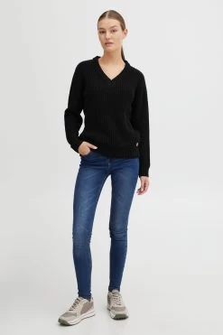 OXMO Basic Truien Trui Nanny Dames Zwart -Oxmo Winkel 232c916a5ffbe970546b39bd2a04c242