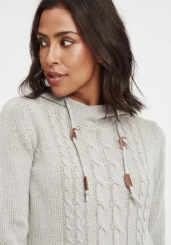 OXMO Hoodies Trui Cable Dames Grijs -Oxmo Winkel 242696cb14a01f3c6fd11bd5af0bdece