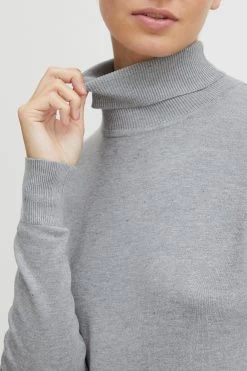 OXMO Coltruien Trui Dames Grijs Gemêleerd -Oxmo Winkel 2738392a16a4b3a3e8cc6e1ad91e7972