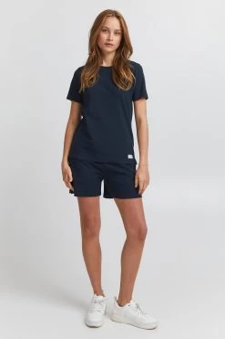 OXMO T-shirts Shirt Pim Dames Blauw Gemêleerd -Oxmo Winkel 284adcbaf515231350f66bb35318688a