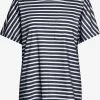 OXMO T-shirts Shirt Steffi Dames Blauw Gemêleerd / Wit