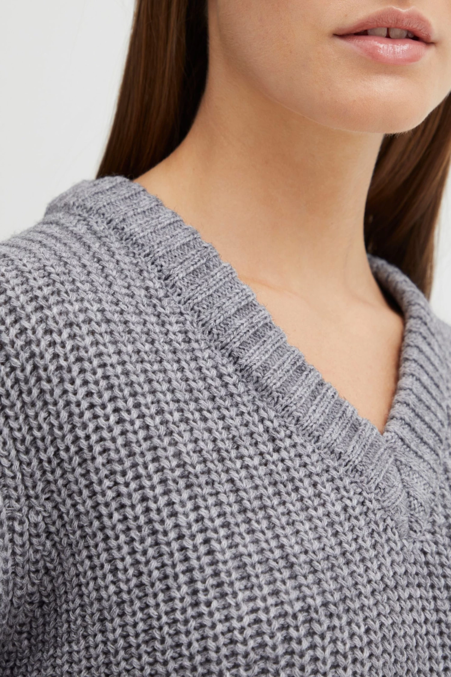 OXMO Basic Truien Trui Dames Grijs Gemêleerd 8 OXMO Basic Truien Trui Dames Grijs Gemêleerd - Afbeelding 6