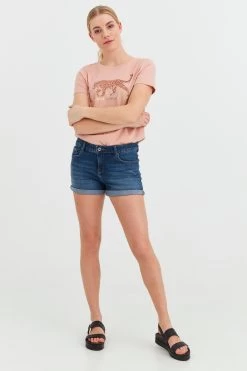 OXMO Denim Shorts Regular Jeans ANDREJA Dames Blauw -Oxmo Winkel 2d0264f37ca2f5a711b11c4df9470b1a