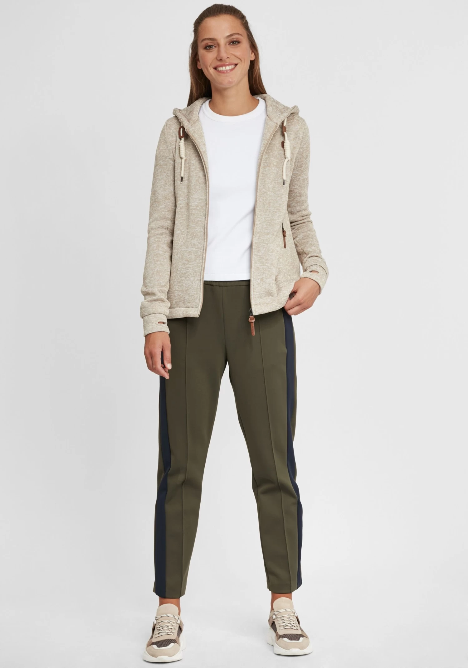 OXMO Sweatvesten Sweatvest Thory Dames Beige 5 OXMO Sweatvesten Sweatvest Thory Dames Beige - Afbeelding 3