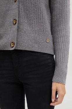 OXMO Vesten Gebreid Vest Norene Dames Grijs Gemêleerd -Oxmo Winkel 3237b1e4fbf963f0c8c823b06a4f859b