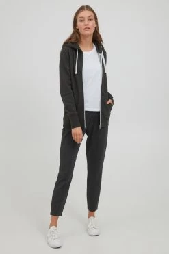 OXMO Sweatvesten Sweatvest Dames Donkergrijs -Oxmo Winkel 327944705a94014f7216a28c53995d89