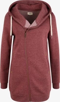 OXMO Sweatvesten Sweatvest Vicky Zip Hood Long Dames Rood