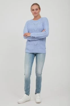 OXMO Fijngebreide Truien Trui Chiara Dames Hemelsblauw -Oxmo Winkel 337a8ca296429ac9a8e011d797b5a5b1