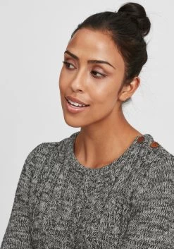 OXMO Fijngebreide Truien Trui Phia Dames Grijs / Donkergrijs -Oxmo Winkel 38e33faf7a11cfe2ee3f422be2ba8d12