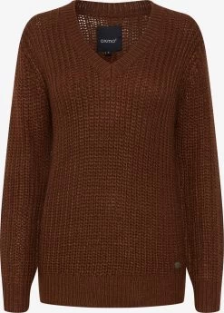 OXMO Basic Truien Trui Lavea Dames Donkerbruin