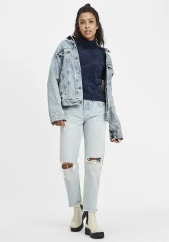 OXMO Fijngebreide Truien Trui Estella Dames Blauw -Oxmo Winkel 403aa559aa97017bd9e00cdd7fb85434