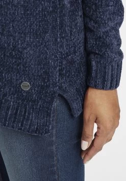 OXMO Fijngebreide Truien Trui Esmira Dames Blauw -Oxmo Winkel 41936f008fb6d22ad0a6c0f199da0279