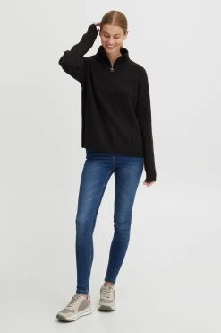 OXMO Truien Trui Saline Dames Zwart -Oxmo Winkel 44af234100b46cce393e6957de9cb62e