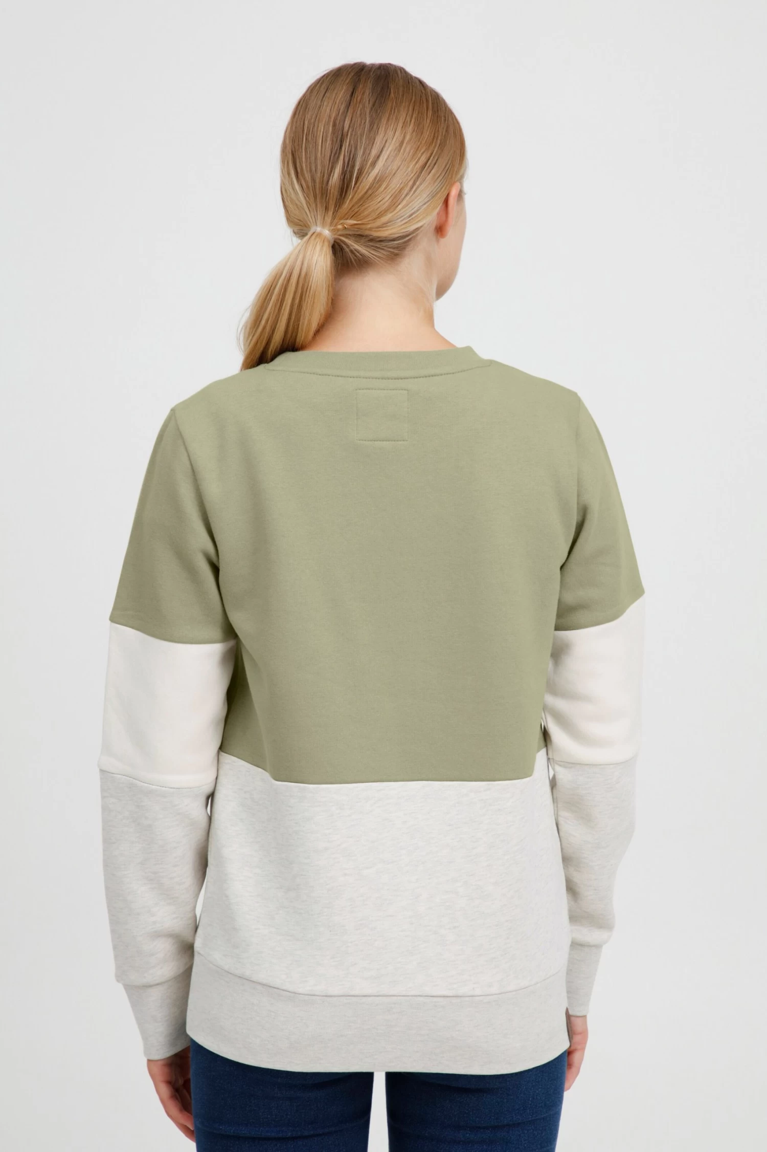 OXMO Sweatshirts Sweatshirt Trine Dames Olijfgroen 6 OXMO Sweatshirts Sweatshirt Trine Dames Olijfgroen - Afbeelding 4