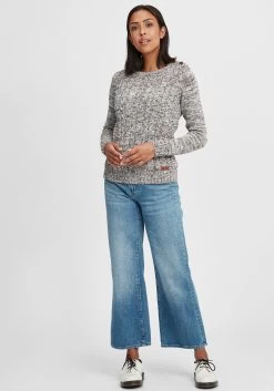 OXMO Fijngebreide Truien Trui Phia Dames Grijs -Oxmo Winkel 4969e28144ab2e4114f3be0ab281ee15