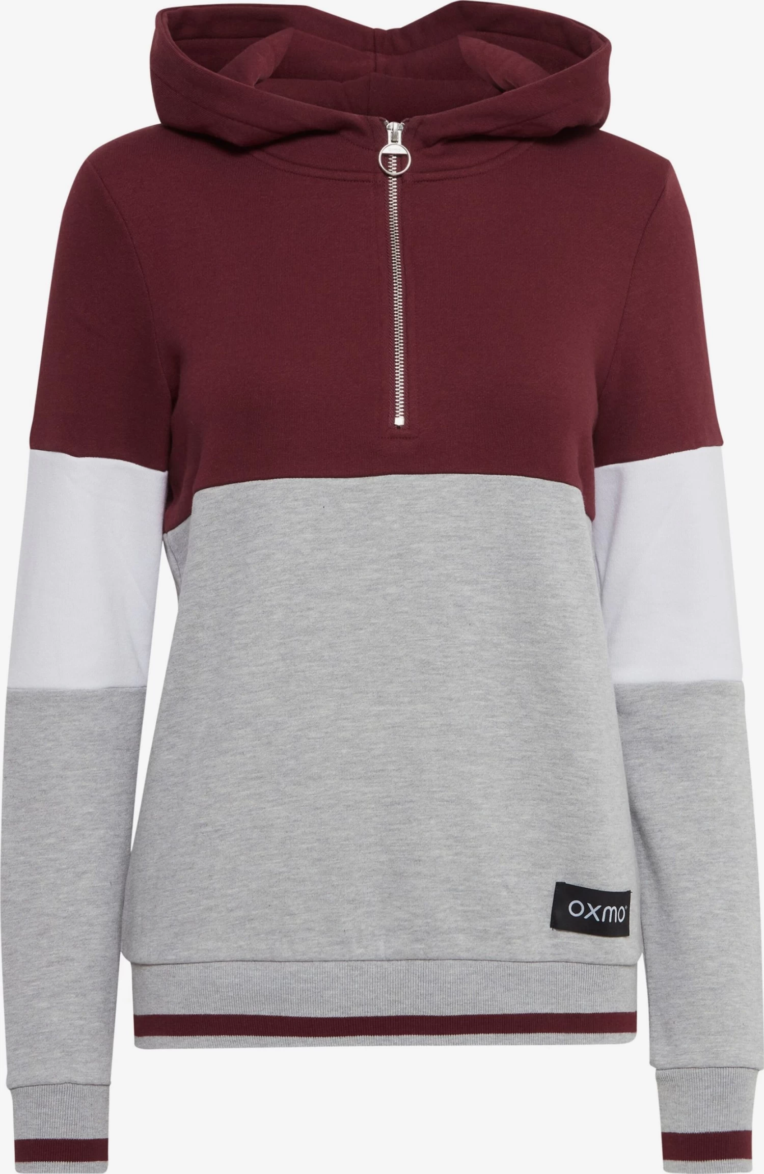 OXMO Hoodies Sweatshirt Omara Dames Grijs Gemêleerd / Wijnrood 3 OXMO Hoodies Sweatshirt Omara Dames Grijs Gemêleerd / Wijnrood