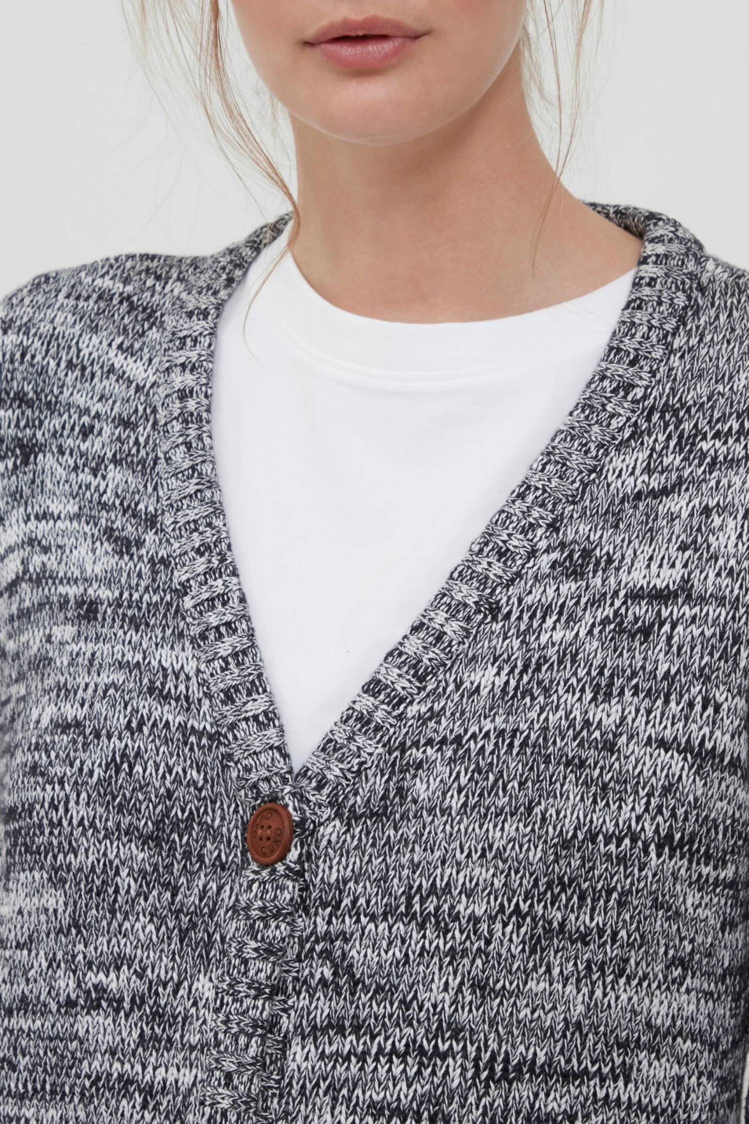 OXMO Vesten Gebreid Vest Philemona Dames Donkerblauw 7 OXMO Vesten Gebreid Vest Philemona Dames Donkerblauw - Afbeelding 5