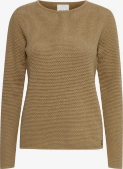OXMO Fijngebreide Truien Trui Helen Dames Bruin