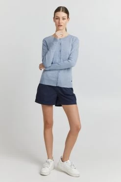 OXMO Vesten Gebreid Vest Hlin Dames Blauw -Oxmo Winkel 52ddccc4ffafd7ad82a0ef8a09e096f5