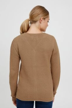 OXMO Vesten Gebreid Vest Helga Dames Bruin -Oxmo Winkel 5a5d4a3a0915273eeecb5d4541cd4c71