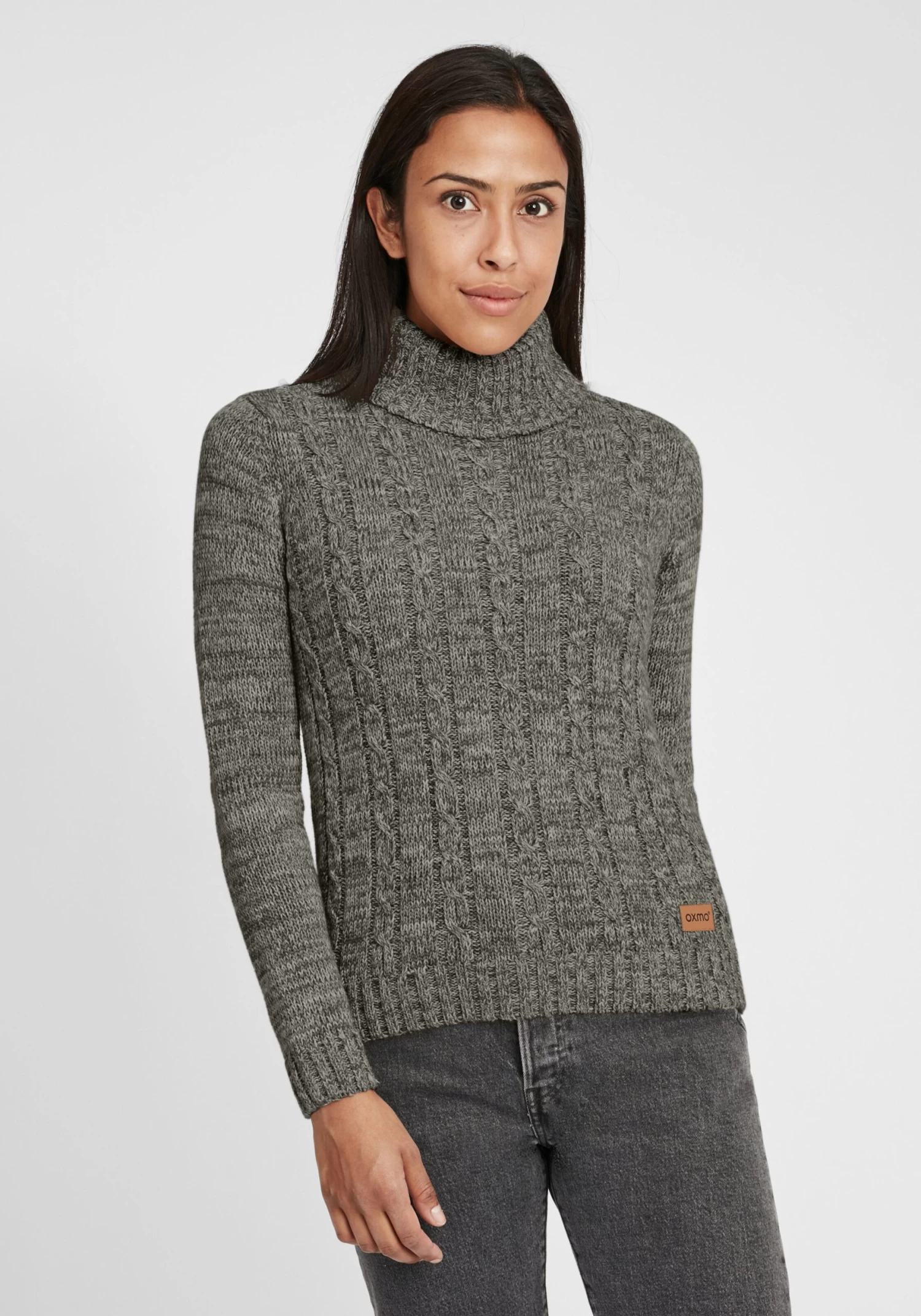 OXMO Coltruien Trui Philipa Dames Rookgrijs / Donkergrijs 4 OXMO Coltruien Trui Philipa Dames Rookgrijs / Donkergrijs - Afbeelding 2