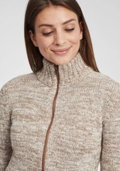 OXMO Vesten Gebreid Vest Phenix Dames Beige -Oxmo Winkel 634064f27326f854488e99b4221396f5