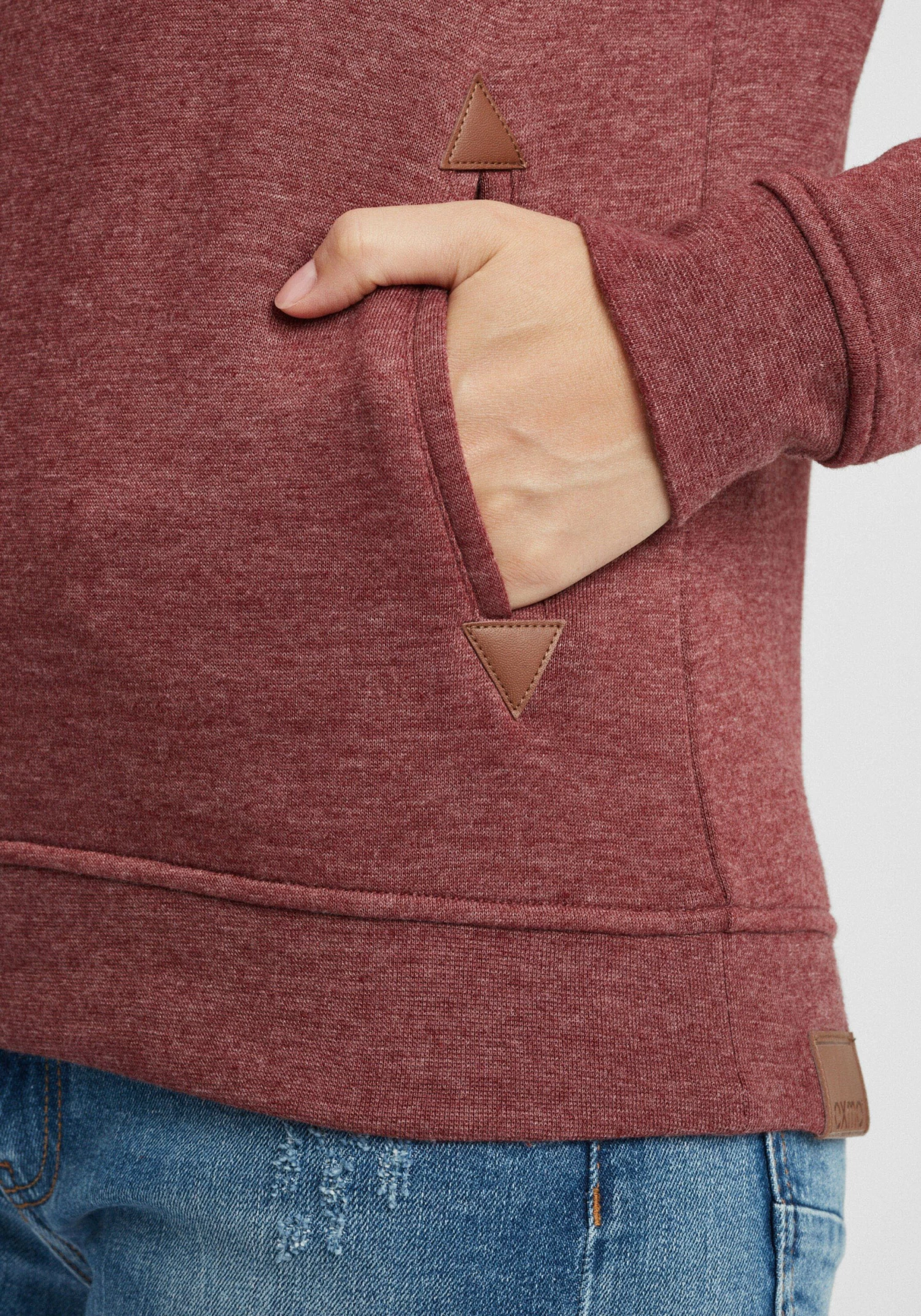 OXMO Hoodies Sweatshirt Vicky Hood Dames Rood / Bordeaux 8 OXMO Hoodies Sweatshirt Vicky Hood Dames Rood / Bordeaux - Afbeelding 6