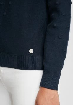 OXMO Fijngebreide Truien Trui Dotta Dames Donkerblauw -Oxmo Winkel 68e91cd34dad50376034e23f54a57a47