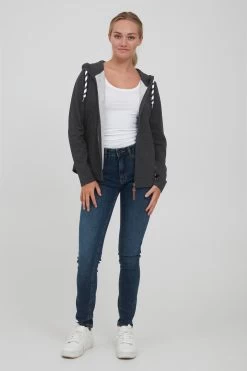 OXMO Sweatvesten Sweatvest WANDA Dames Donkergrijs -Oxmo Winkel 6a7eb8e4f58437a33c3c47f93fcbedd4