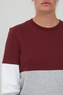 OXMO Sweatshirts Sweatshirt Omaya Dames Grijs Gemêleerd / Wijnrood -Oxmo Winkel 6cb98d3a6181d63233586d0e0fabcb01