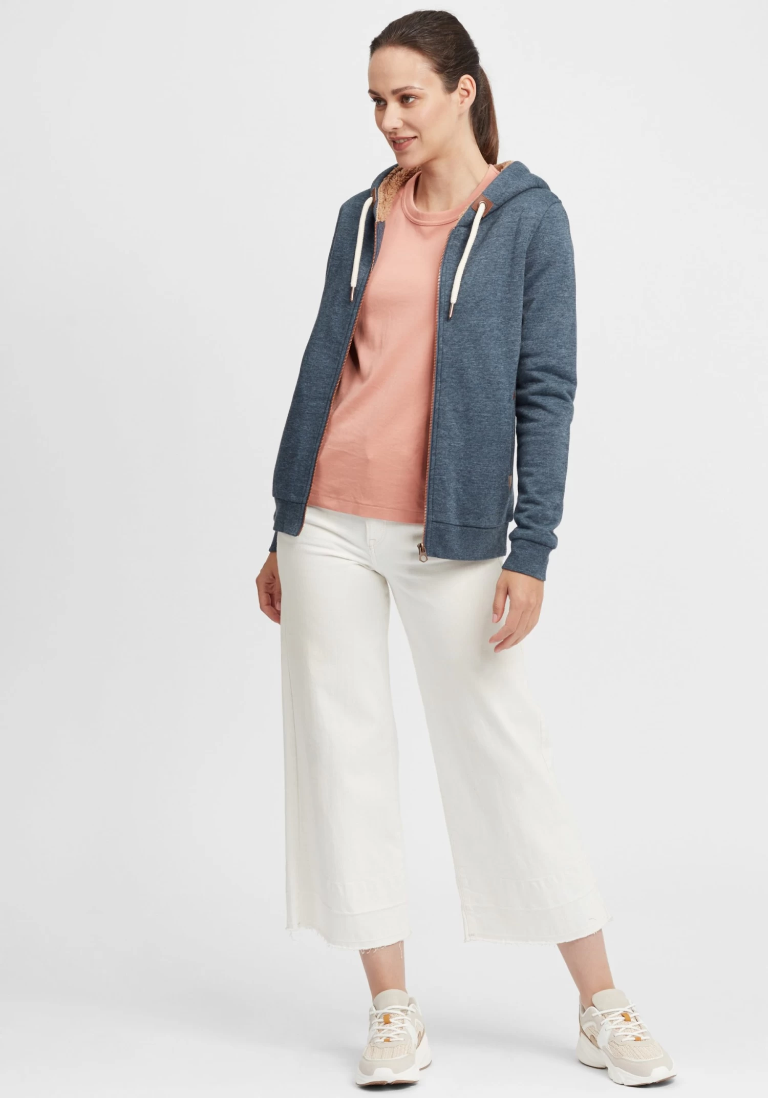 OXMO Sweatvesten Sweatvest Vicky Dames Blauw 5 OXMO Sweatvesten Sweatvest Vicky Dames Blauw - Afbeelding 3