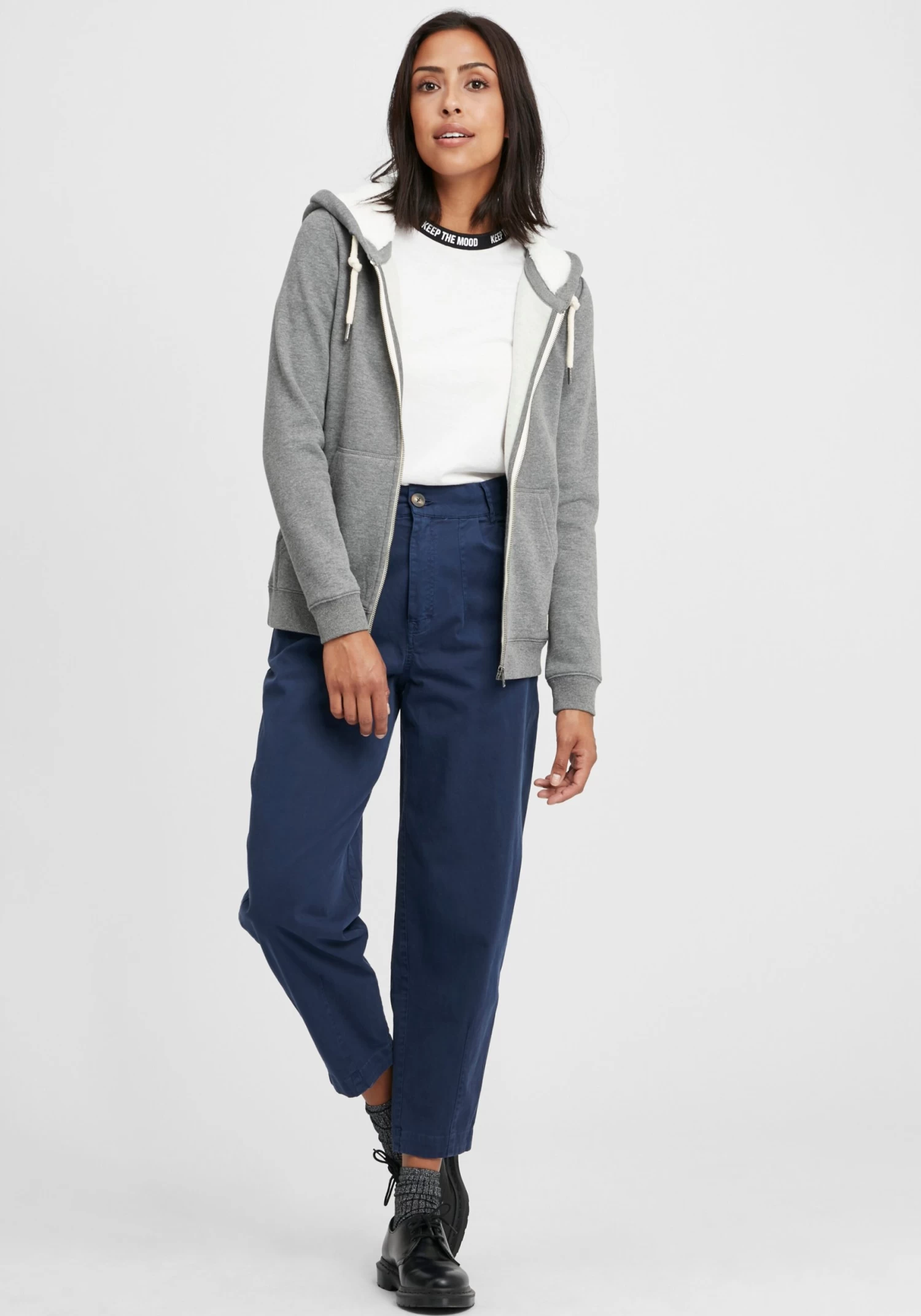 OXMO Sweatvesten Sweatvest Binja Dames Grijs / Grijs Gemêleerd 5 OXMO Sweatvesten Sweatvest Binja Dames Grijs / Grijs Gemêleerd - Afbeelding 3