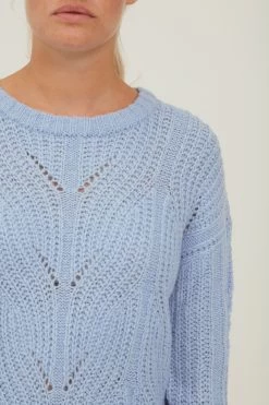 OXMO Fijngebreide Truien Trui Chiara Dames Hemelsblauw -Oxmo Winkel 759f6523014e5ee76b937cc95a3871b0