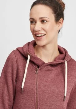 OXMO Sweatvesten Sweatvest Vicky Zip Hood Long Dames Rood -Oxmo Winkel 7daf3a2905d6ef601e436aed45d9e45a