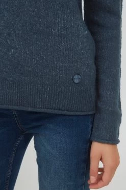 OXMO Fijngebreide Truien Trui Ilva Dames Donkerblauw -Oxmo Winkel 7e29b946c26463a3981d0c531e9a45b4